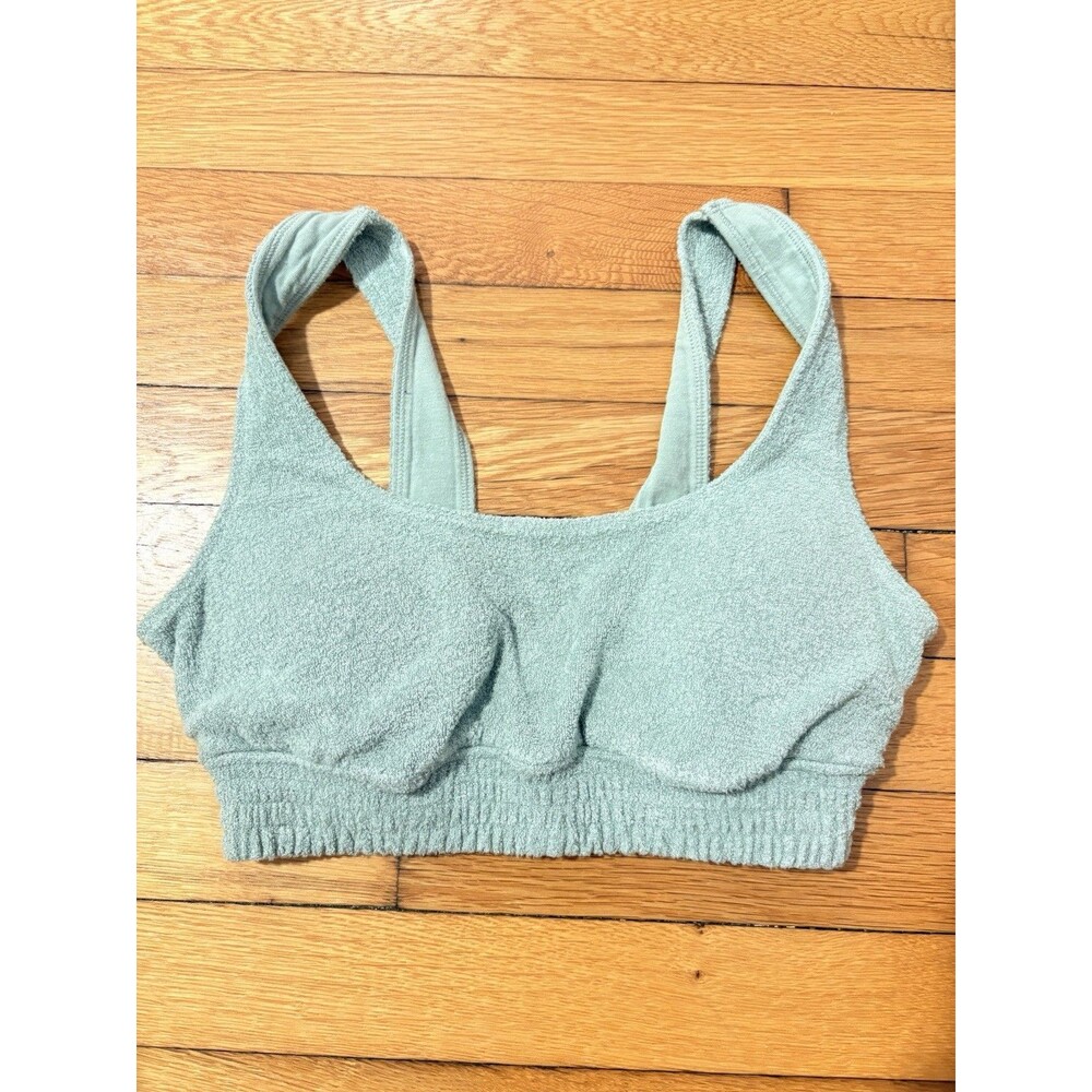 Gilly Hicks Size S Sports Bra Soft Tee Terry Cloth Feel Mint Green